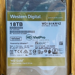 Ổ cứng HDD WD Gold 18TB - WD181KRYZ chính hãng