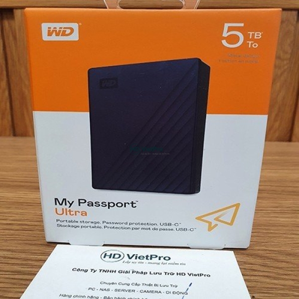 Ổ Cứng Di Động HDD WD My Passport Ultra 5TB - WDBFTM0050BBL Chính Hãng