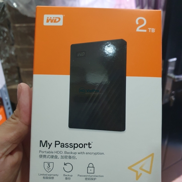 Ổ Cứng Di Động WD My Passport 2TB - WDBS4B0020BBK Chính Hãng